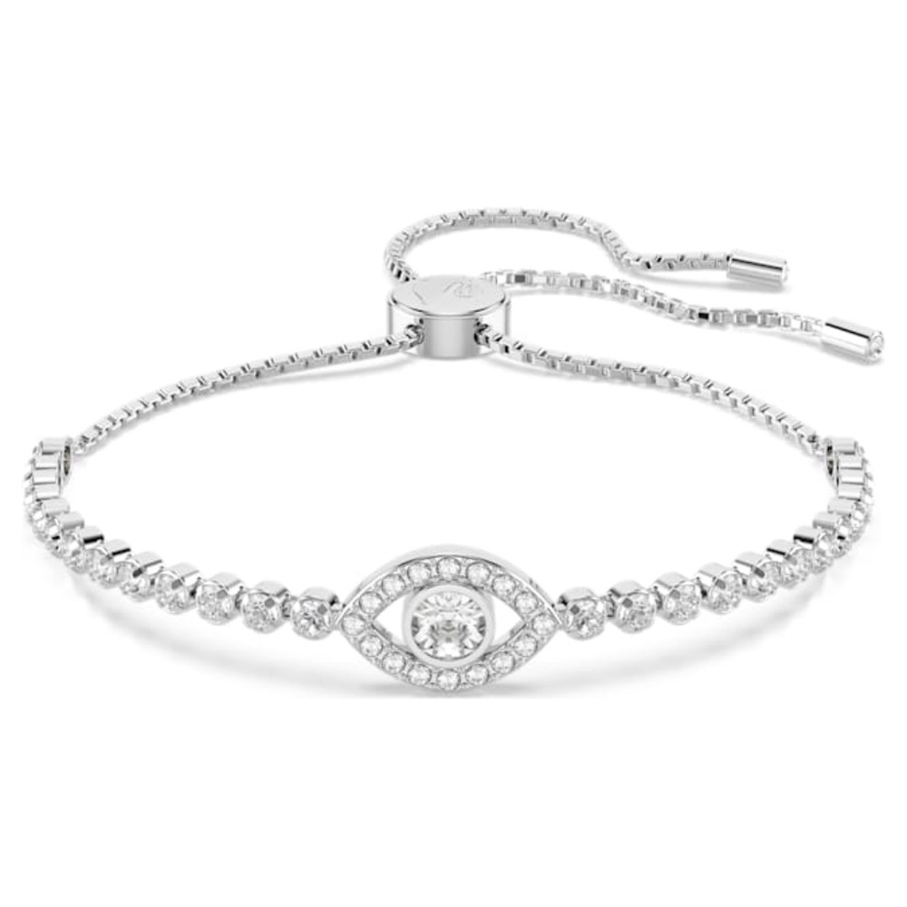 Swarovski Matrix Bracelet with evil eye, White, Rhodium plated With Box 5632062